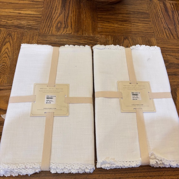 2 Sur la Table antique white 100% cotton classic lace Table Runner 14 x 72 cream - Picture 6 of 9